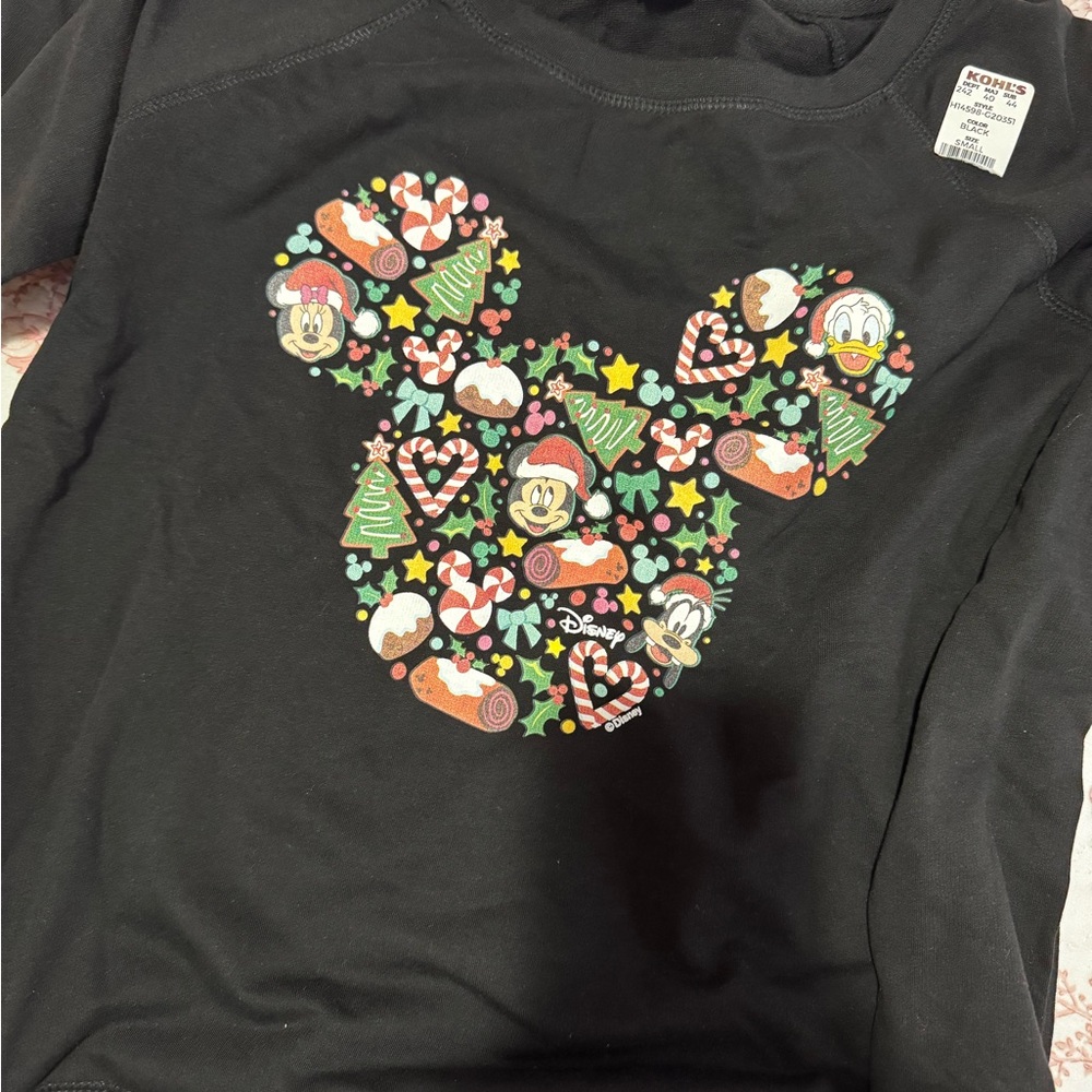 Disney Kids Black Long Sleeve Shirt with Colorful Graphic